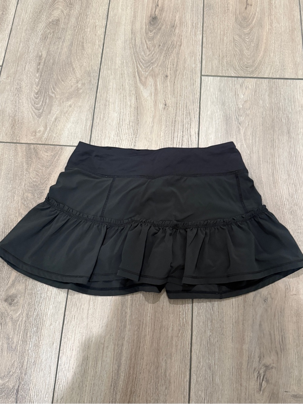 Black Athletic Ruffle Skort